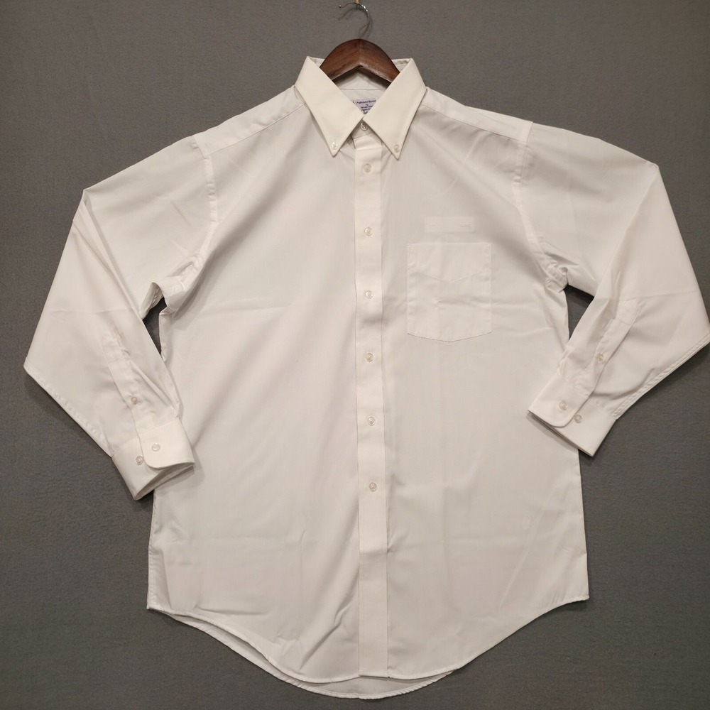 AMR Horace P-805 Men's White Long Sleeve Button Up Uniform Shirt Size 16-33 NWOT